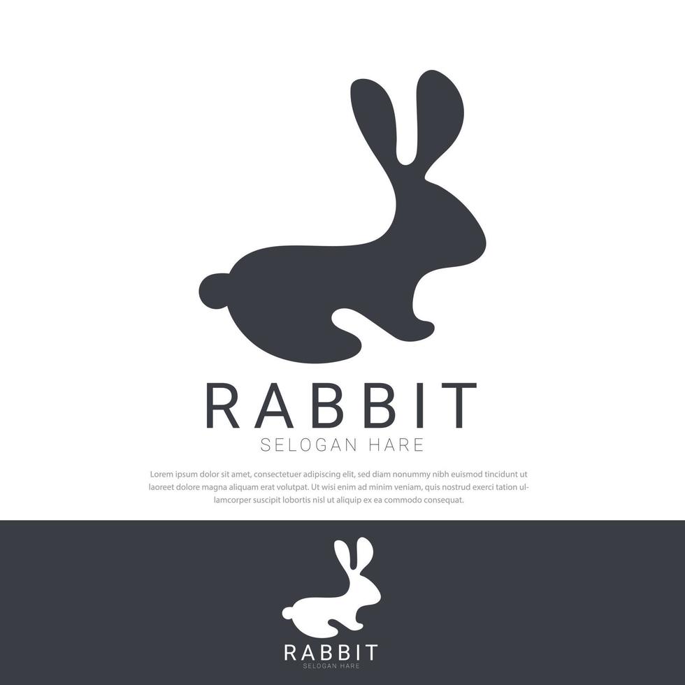 silhouette bunny logotyp vektor