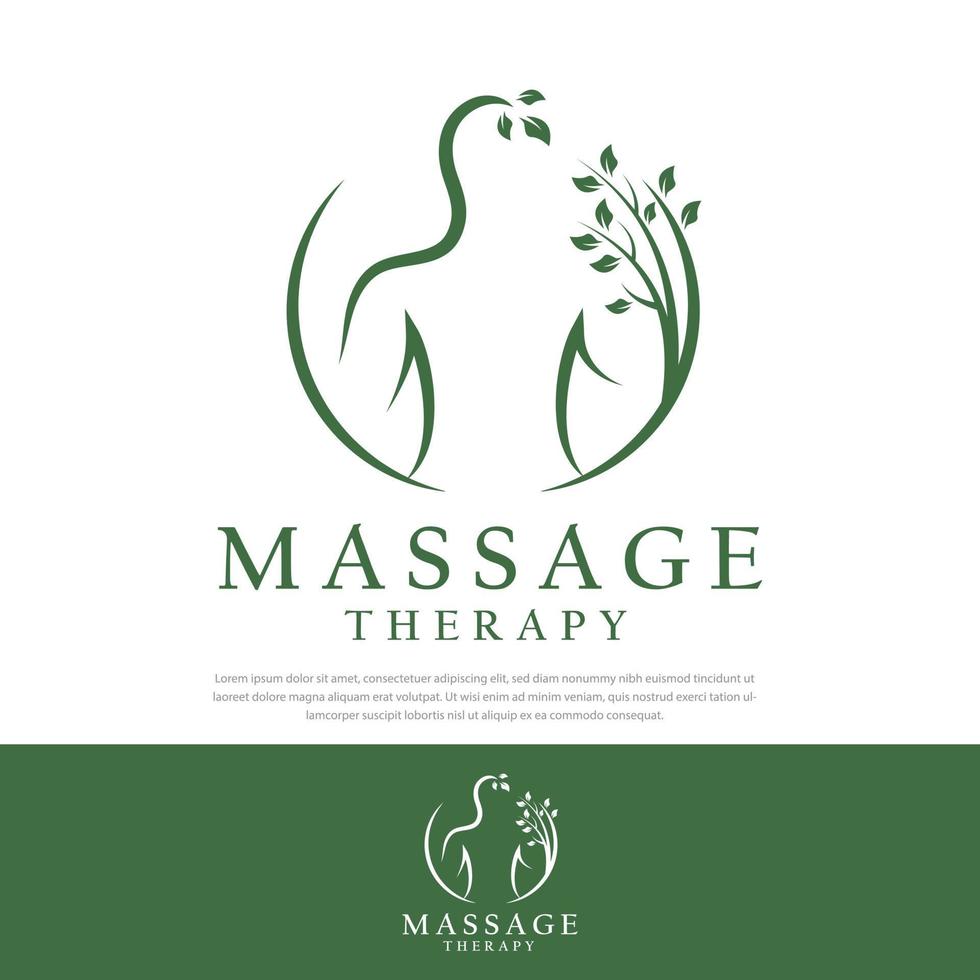 massage terapi logotyp kvinna vektorillustration vektor