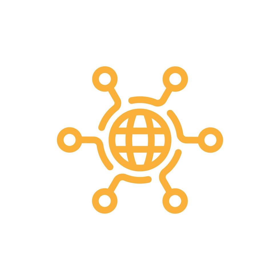 Orange Digital Technologie, Sozial Netzwerk, global verbinden, einfach Geschäft Logo. Symbol auf Weiß Hintergrund vektor