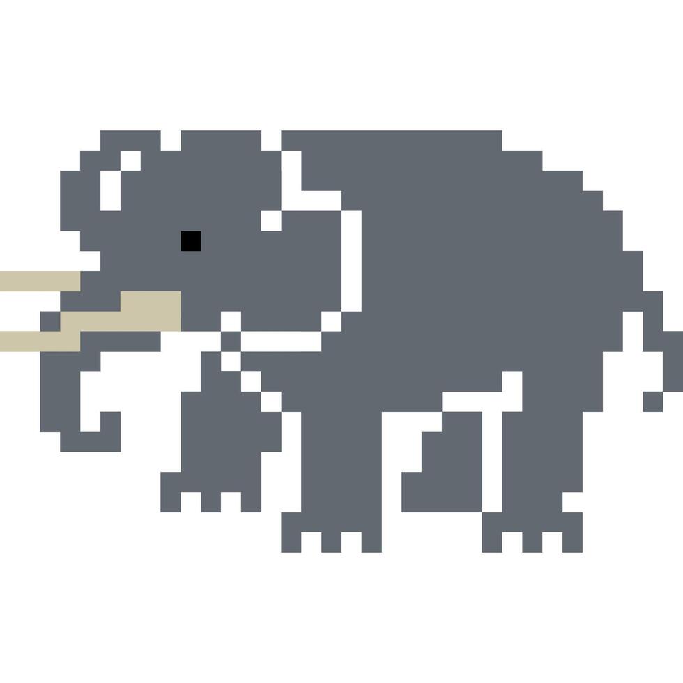 elefant tecknad serie ikon i pixel stil vektor