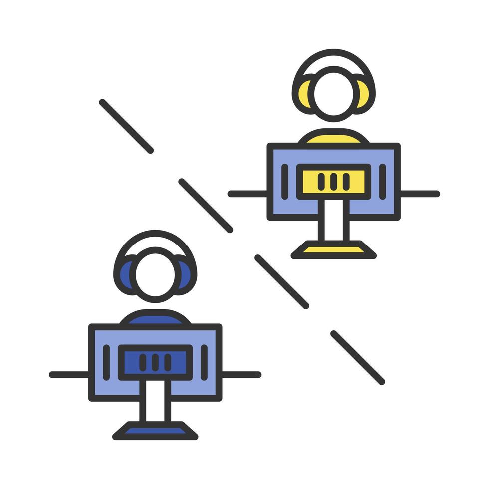 Farbsymbol für Multiplayer-Videospiele. eSport-Wettbewerb. Netzwerktechnologie. Videospiel-Turnier. Zusammenarbeit. isolierte Vektorillustration vektor