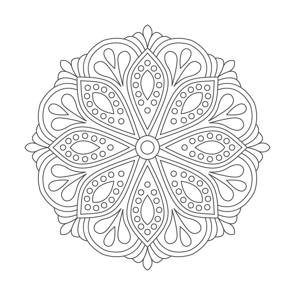 Blume friedlich Mandala Design zum Färbung Buch Seite vektor