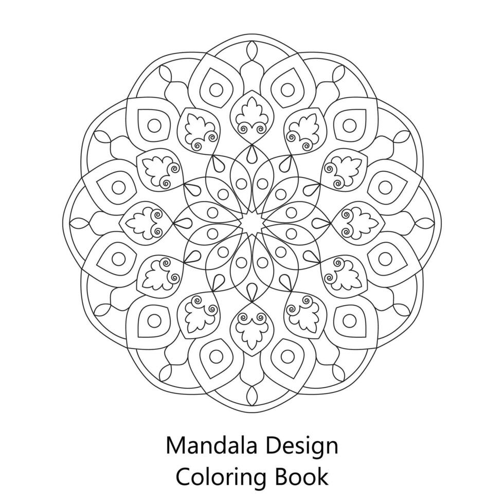 enkel blommig runda mandala vektor design