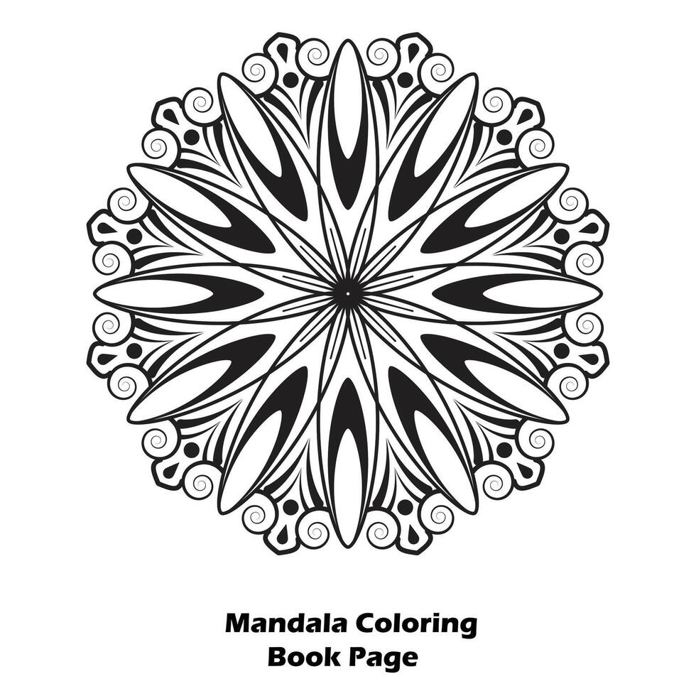 enkel lätt blomma färg bok mandala design vektor