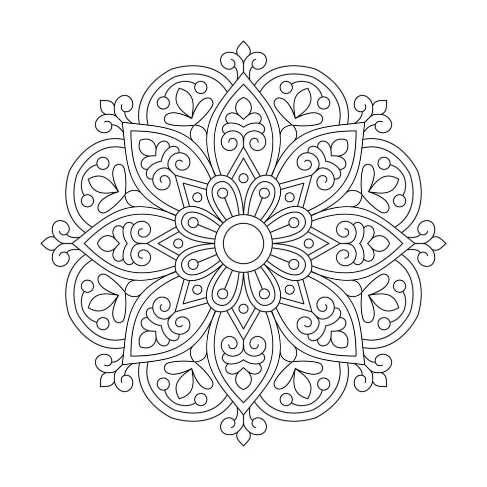 Blume leicht Design Mandala zum Färbung Buch Seite vektor