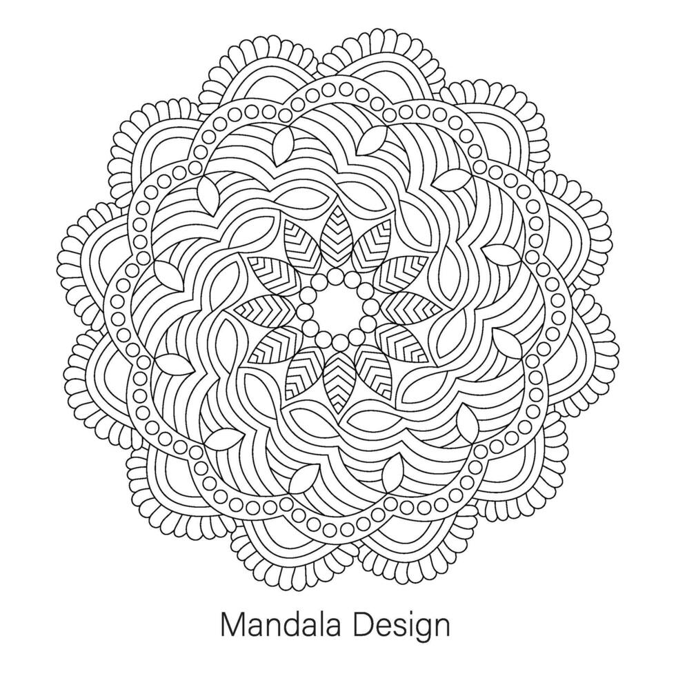 drehen Erwachsene Mandala Design Färbung Buch Seite Vektor Datei