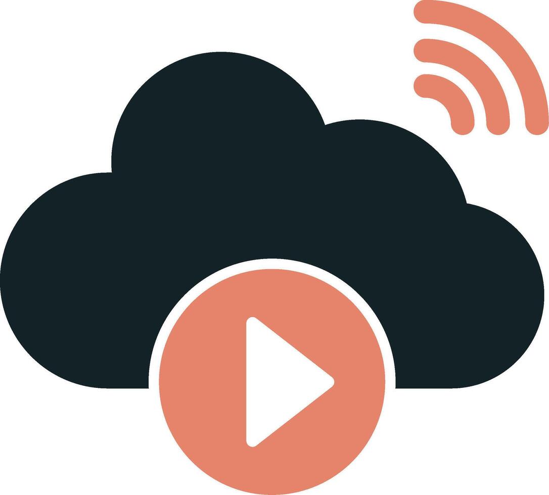 Wolke Video spielen Vektor Symbol