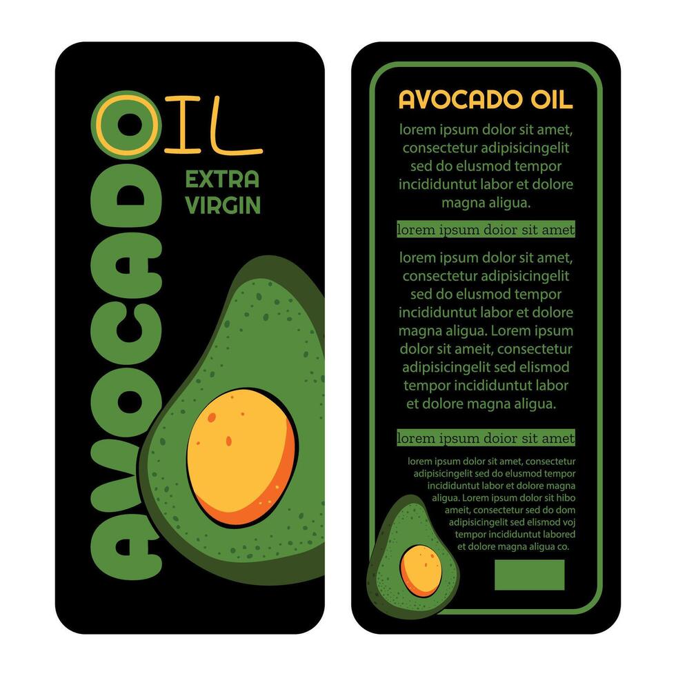 Avocado Produkt Etikette Vektor Design Vorlage oder Avocado Logo Jahrgang, gut zum Öl Branchen, Öl Produkt, Avocado Obst Etikett, Avocado Bauernhof, und ect.