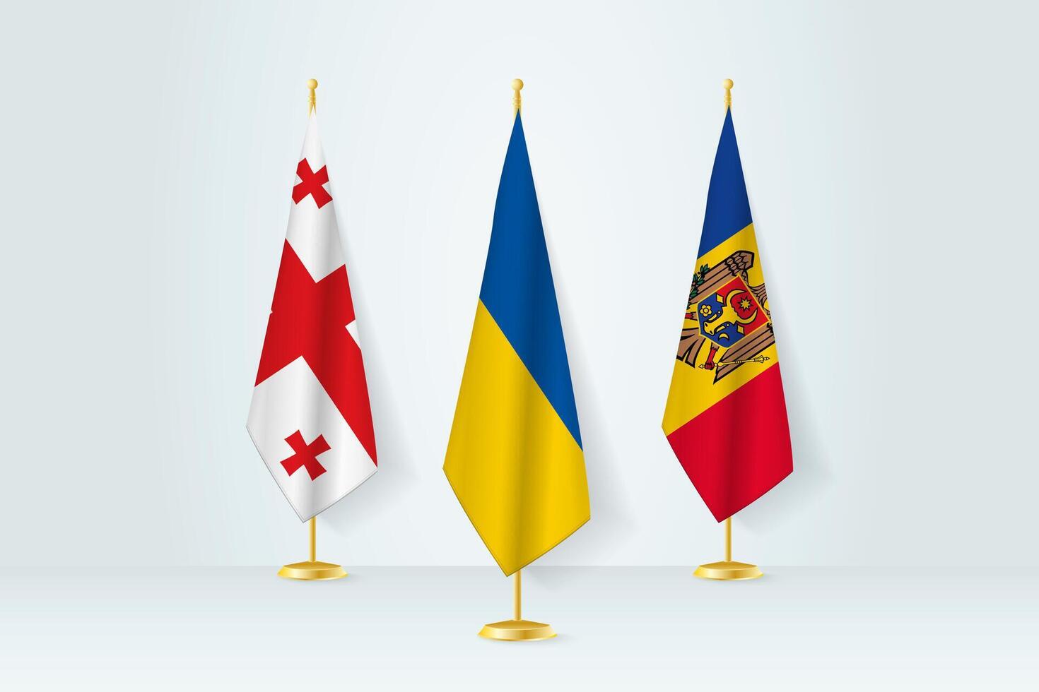 möte begrepp mellan Ukraina, georgien, och moldavien. vektor