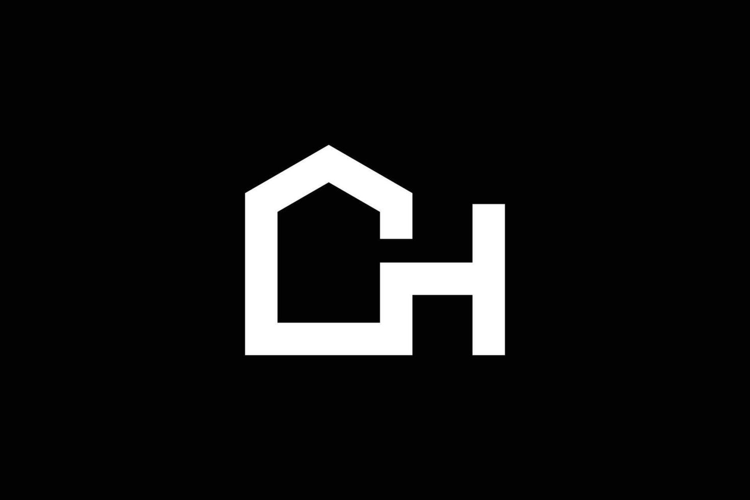 Brief CH Zuhause oder echt Nachlass Logo Design Vorlage vektor