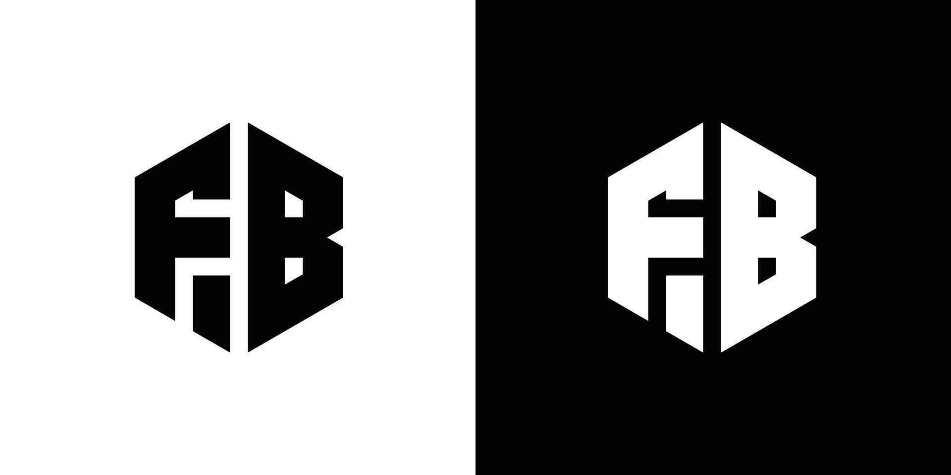 Brief fb Polygon minimal Logo Design vektor