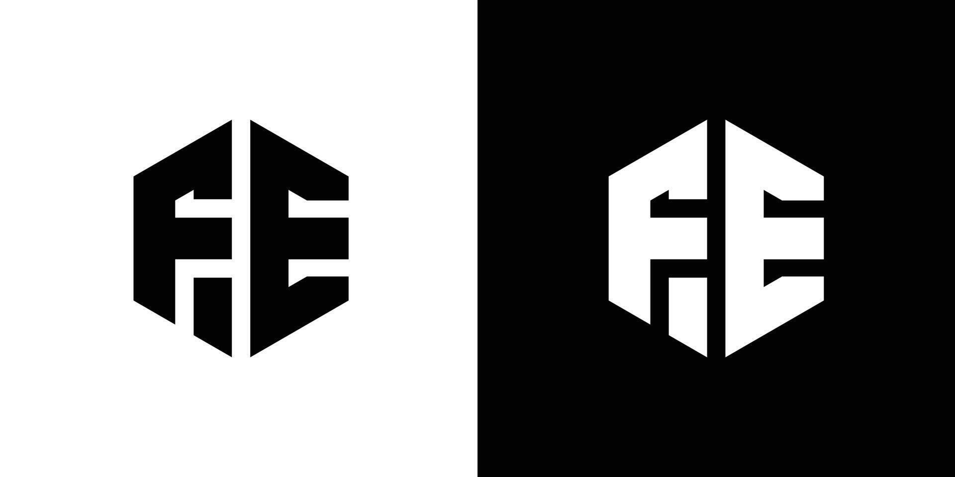 brev fe polygon minimal logotyp design vektor