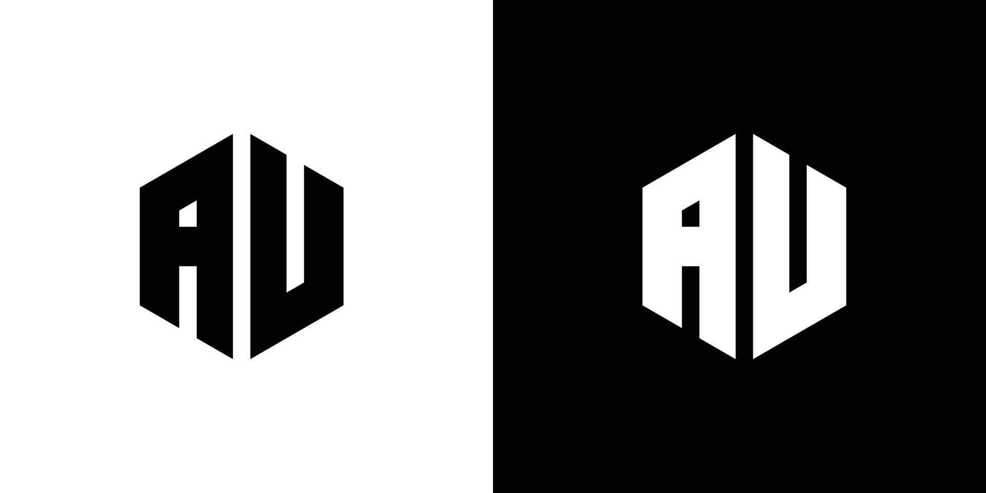 brev au polygon, hexagonal minimal och trendig professionell logotyp design vektor