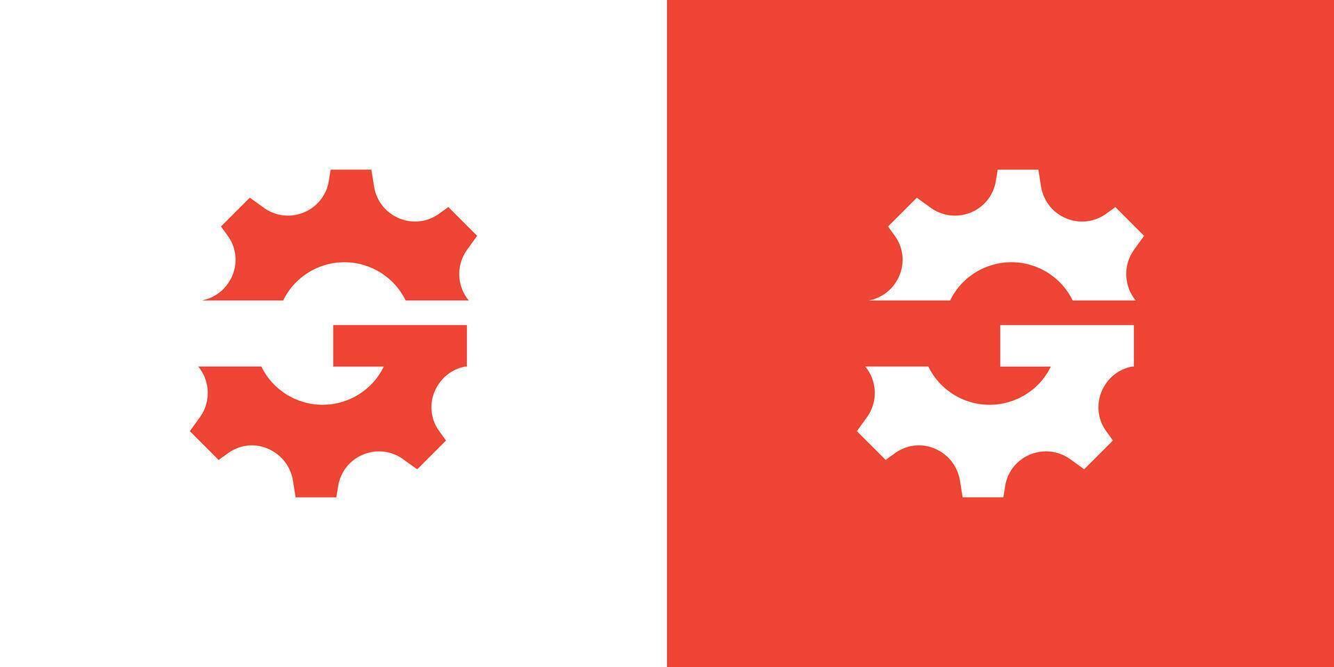 Brief G Ausrüstung Logo Vorlage vektor