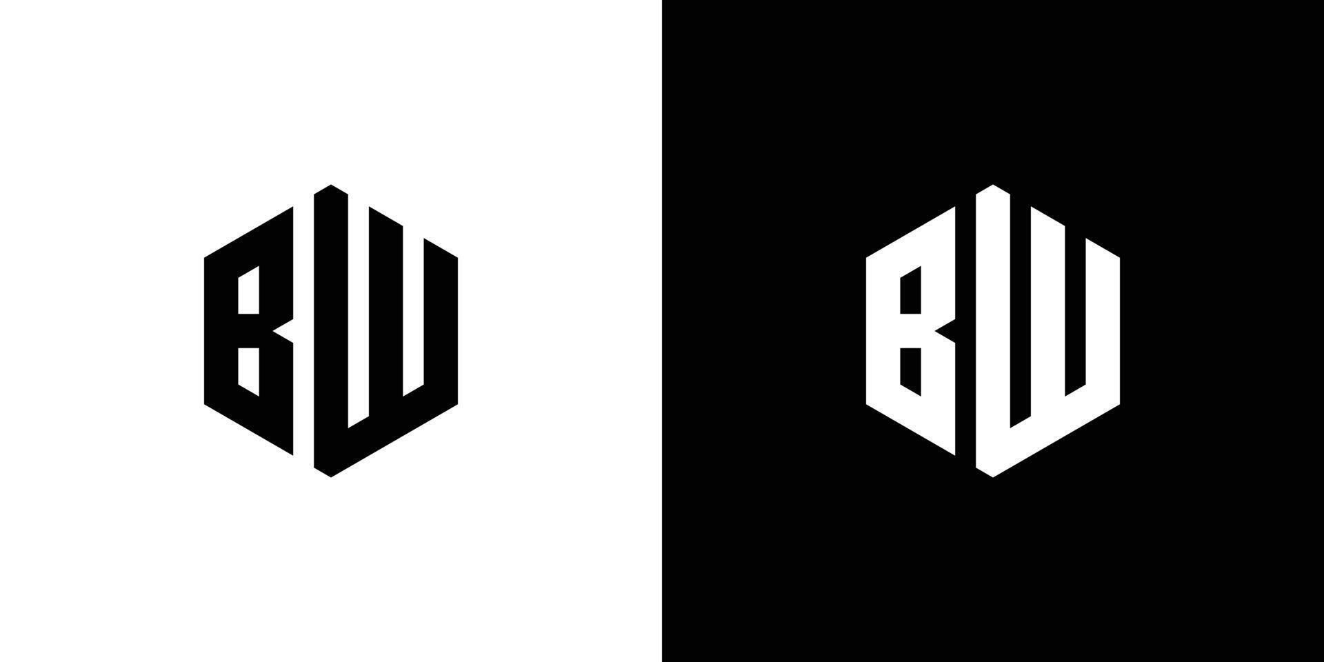 Brief bw Polygon, sechseckig minimal und modisch Fachmann Logo Design vektor