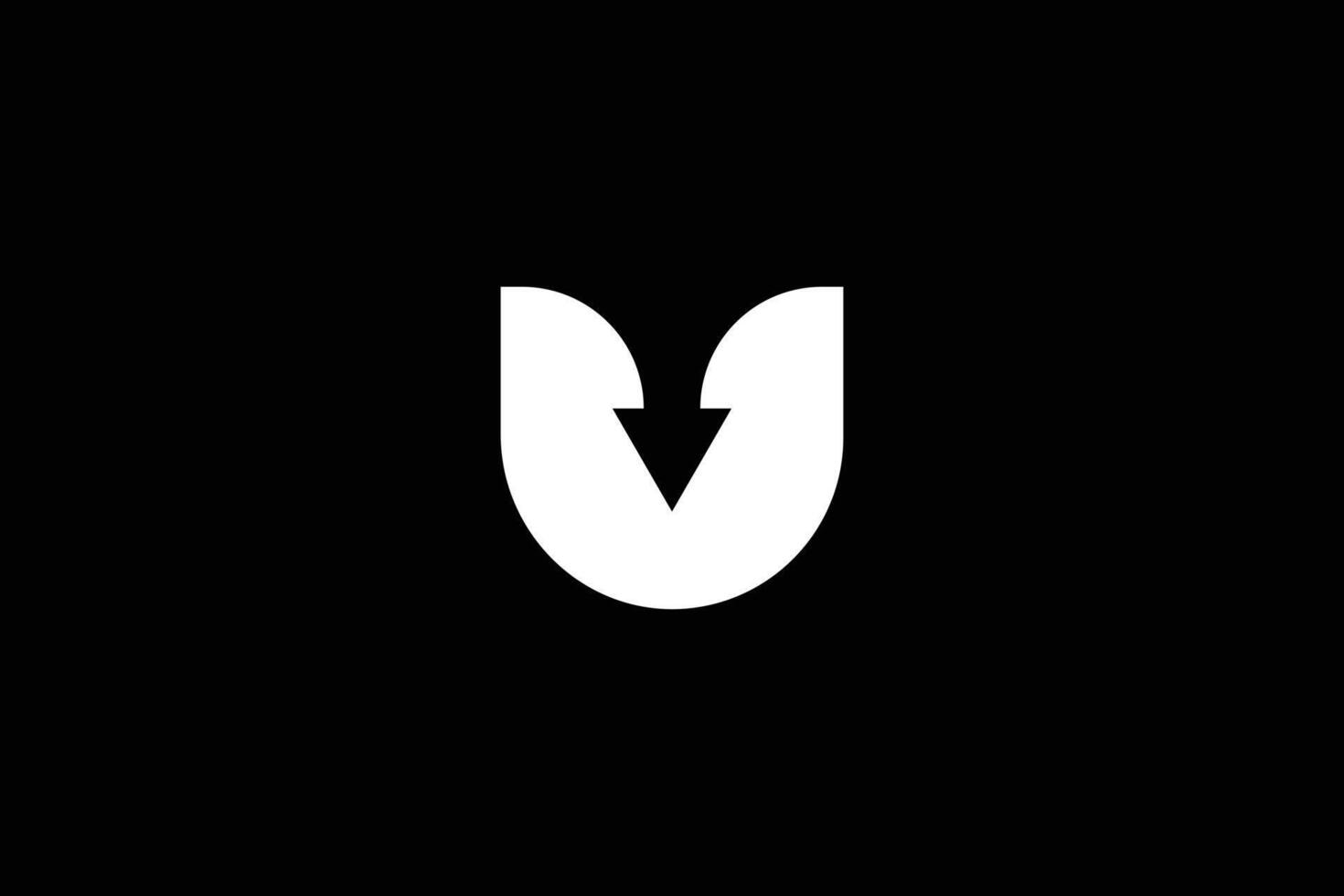 Brief u Nieder Pfeil Logo Design Vorlage vektor