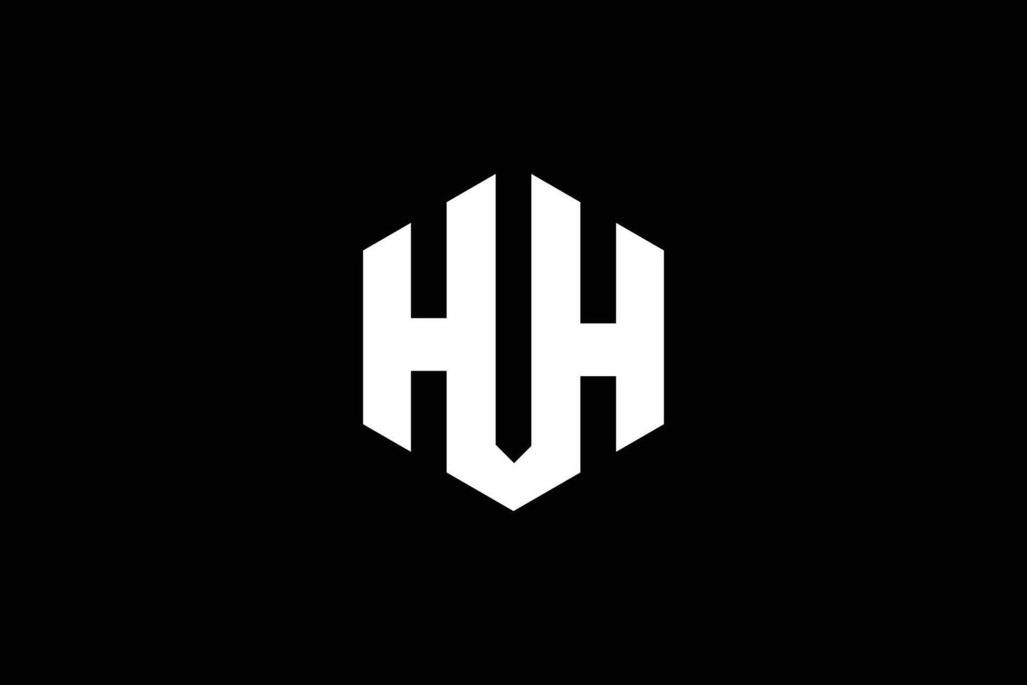 brev h u h polygon logotyp design mall vektor