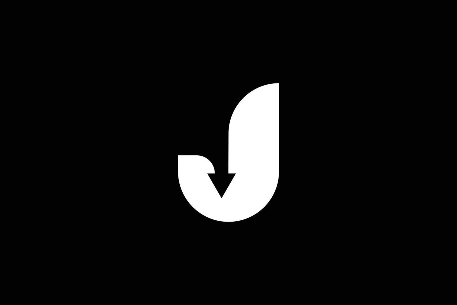 Brief j Nieder Pfeil Logo Design Vorlage vektor