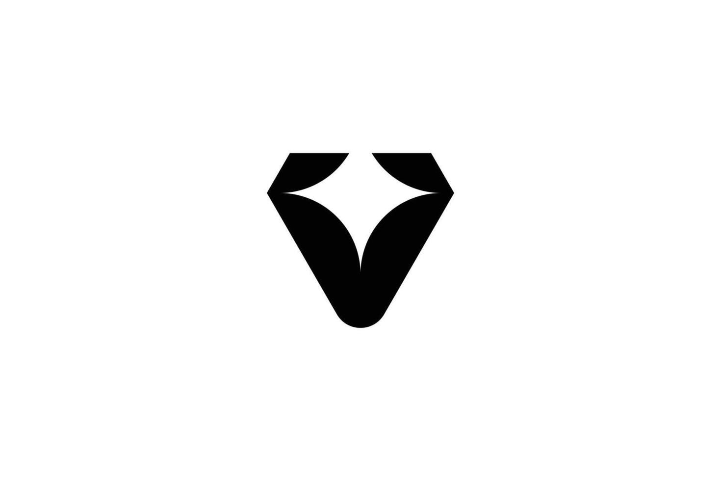 brev v kristall logotyp design mall vektor