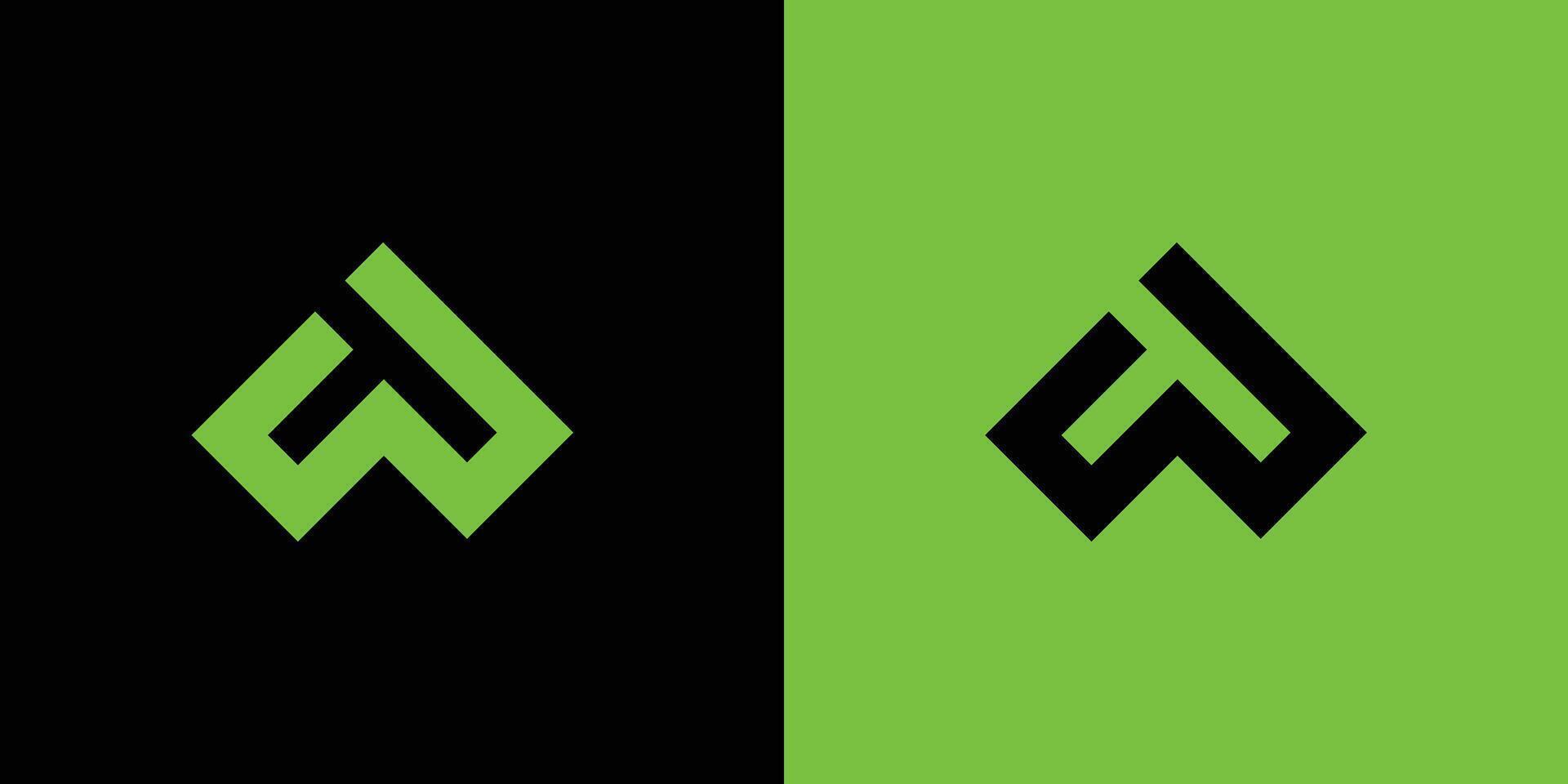 minimal grymt bra kreativ trendig professionell brev en t logotyp design mall på svart och grön bakgrund vektor