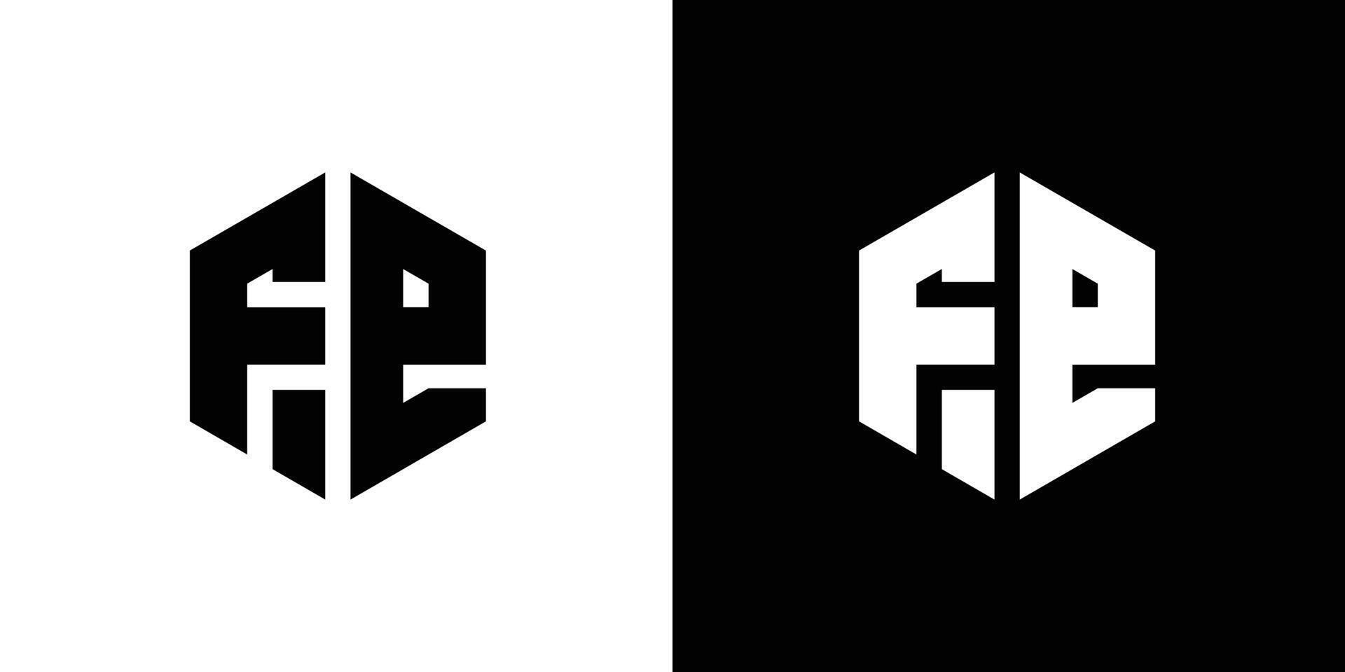 brev fe polygon minimal logotyp design vektor