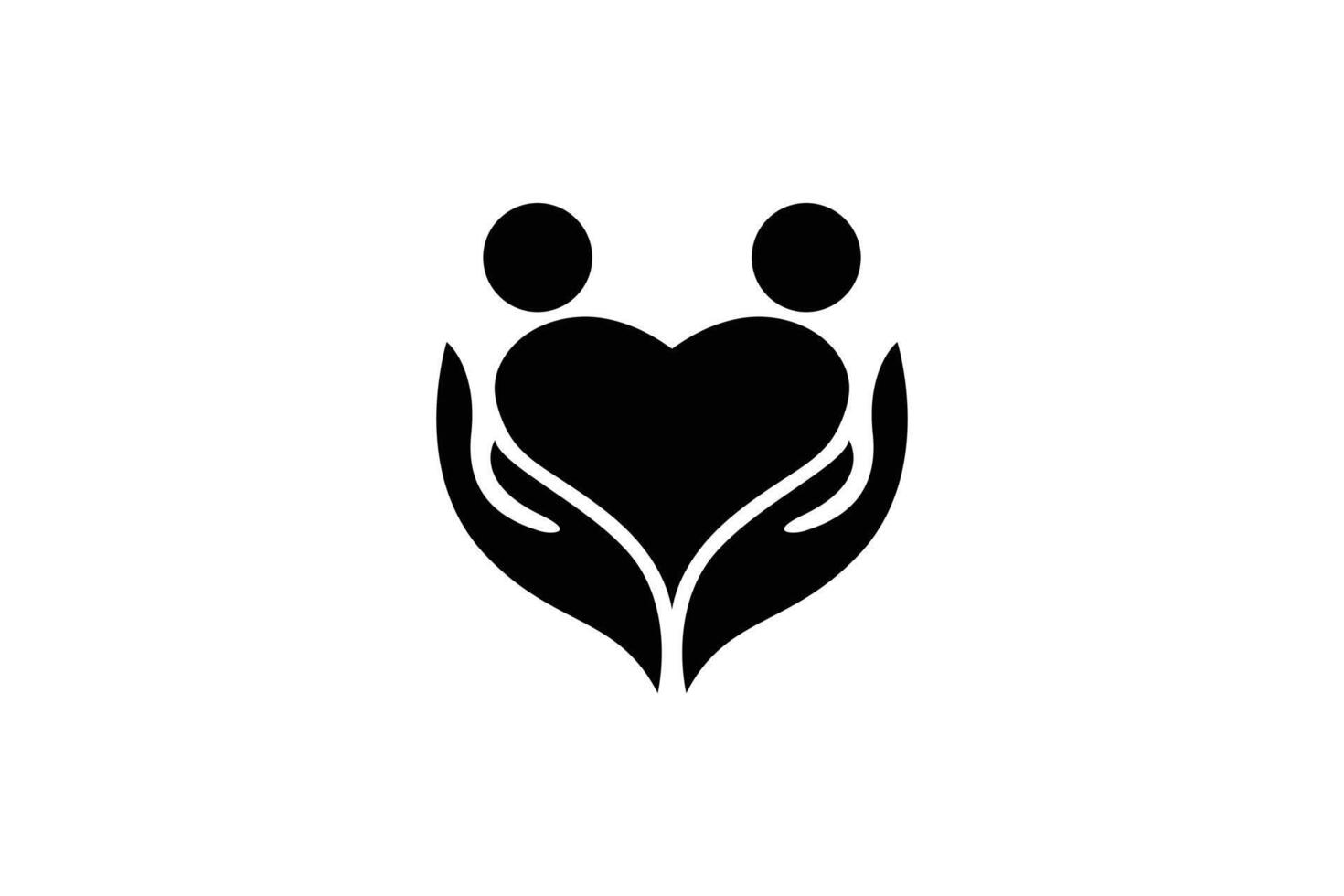Herzpflege-Logo-Design-Vorlage vektor