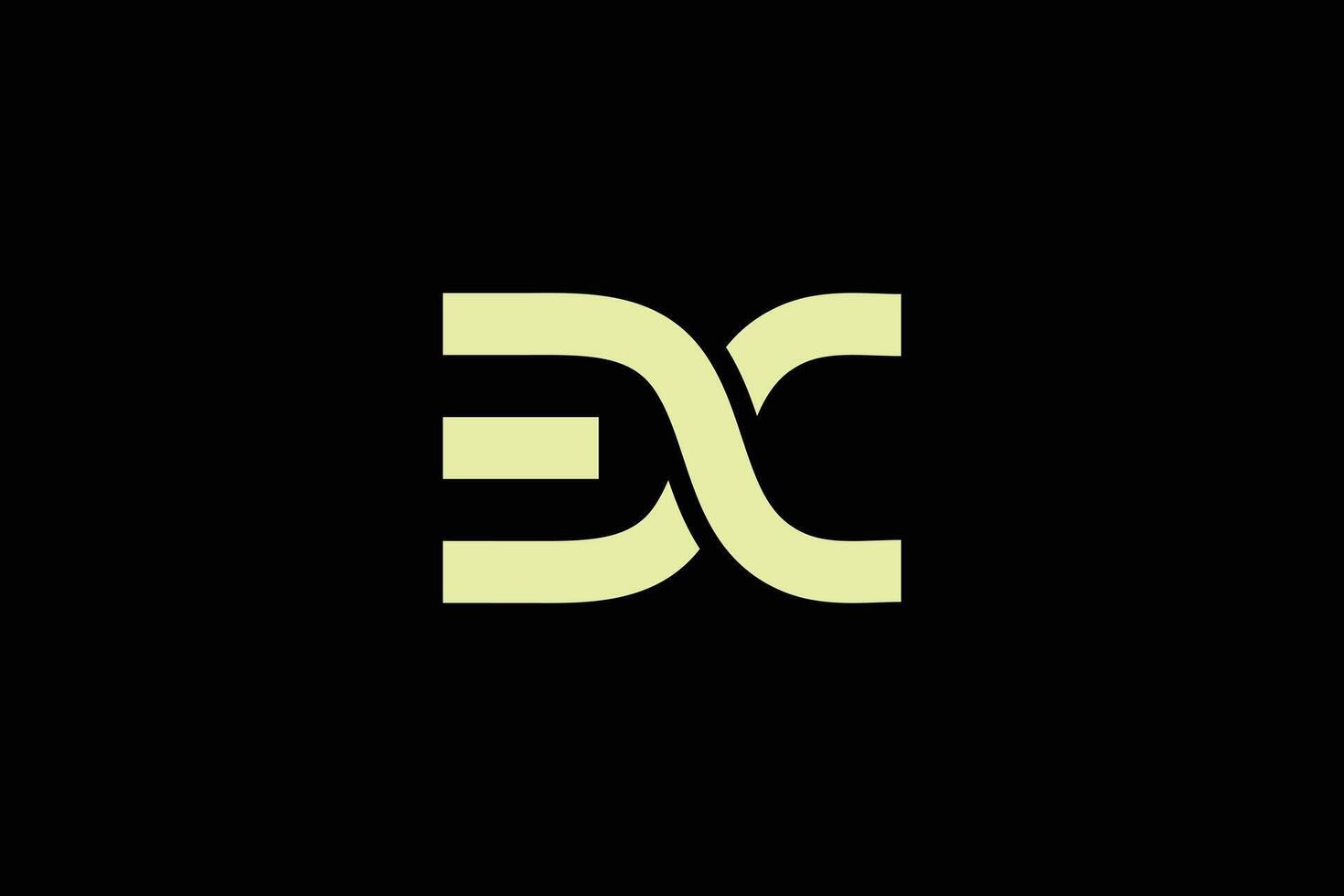 minimal genial kreativ modisch Fachmann Brief e d x c Logo Design Vorlage auf schwarz Hintergrund vektor