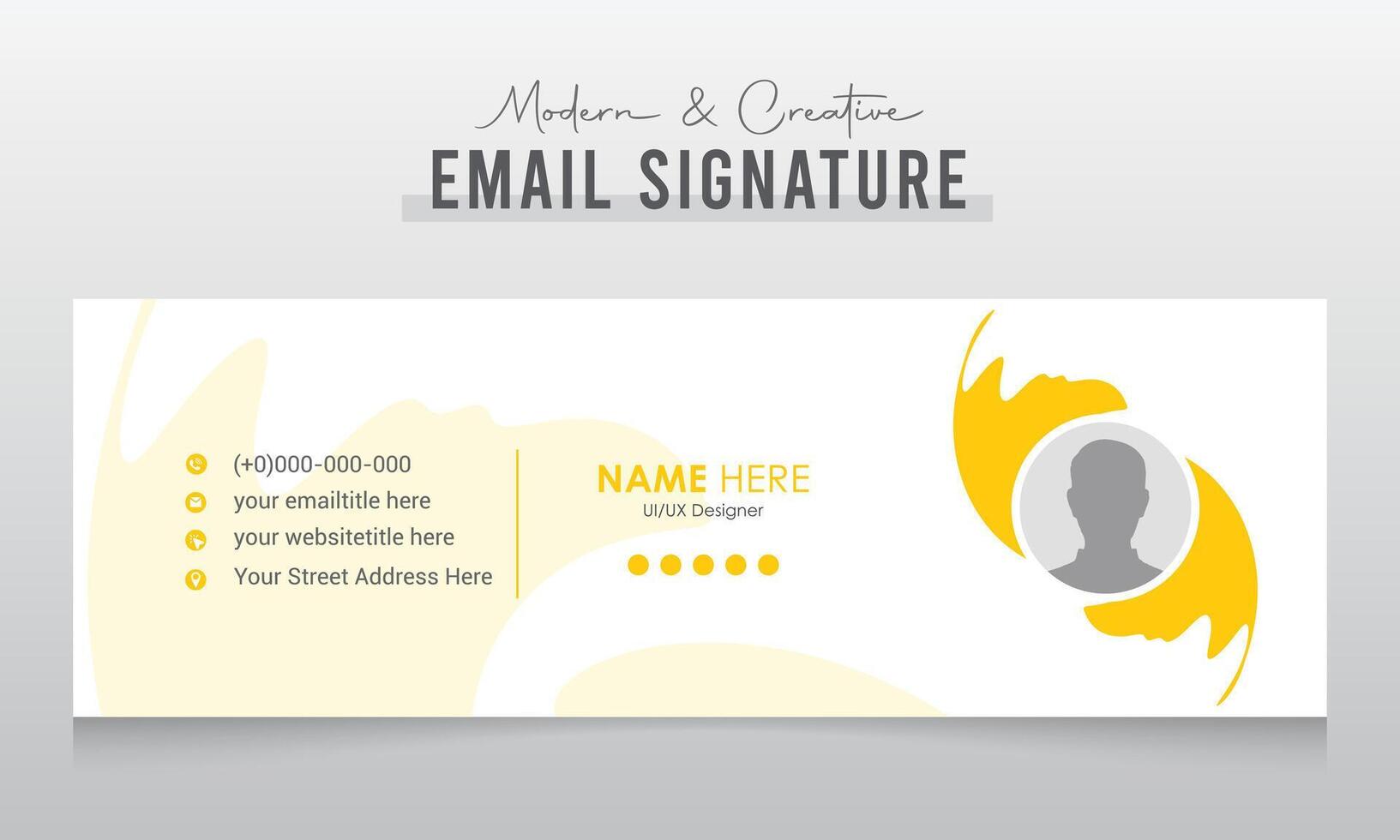 design för mall för e-signatur för företag eller sidfot för e-post och personligt omslag för sociala medier vektor