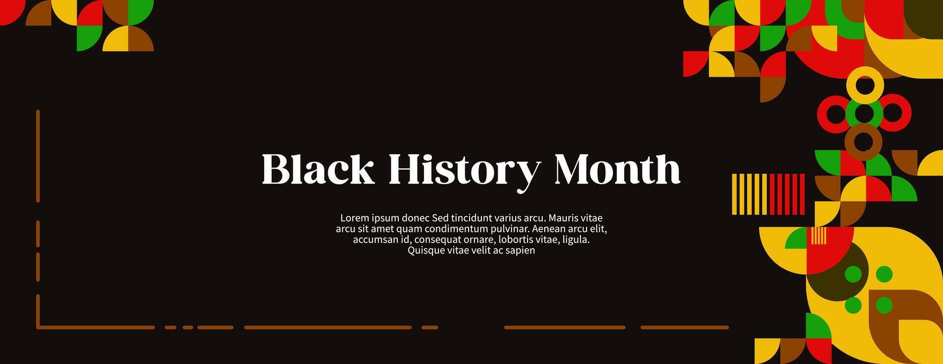 fira svart historia månad i modern geometrisk stil. hälsning baner med typografi. illustration för svart historia månad 2024 vektor