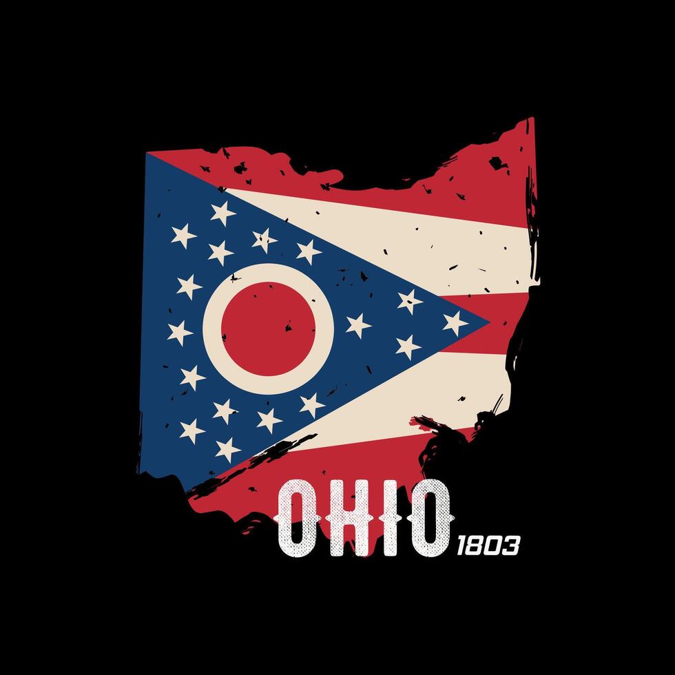 Ohio Land Kunst Design im Grunge Stil perfekt zum drucken, usw vektor