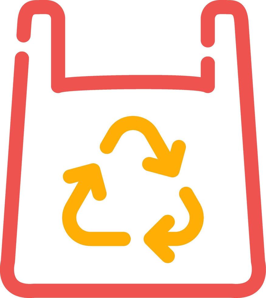 Recycling-Plastiktüte kreatives Icon-Design vektor