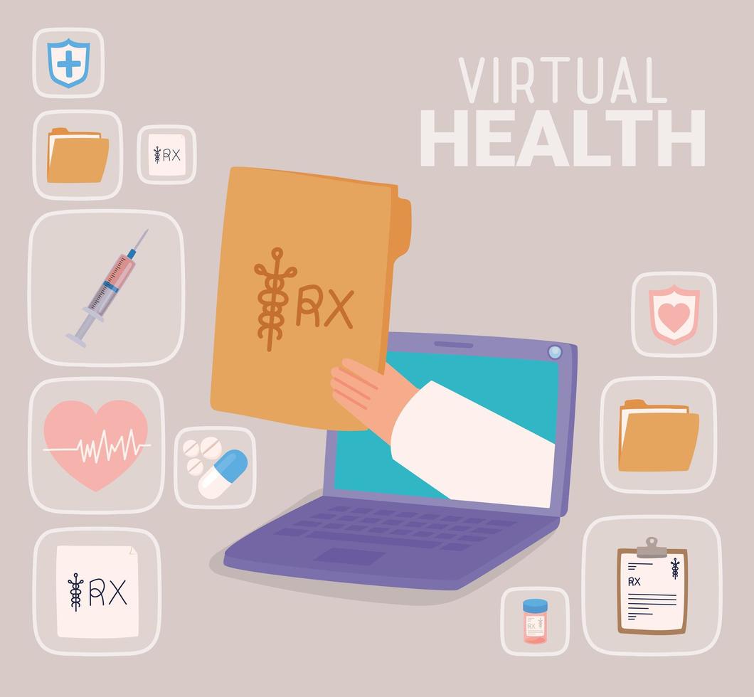 virtuelle Gesundheitseinladung vektor