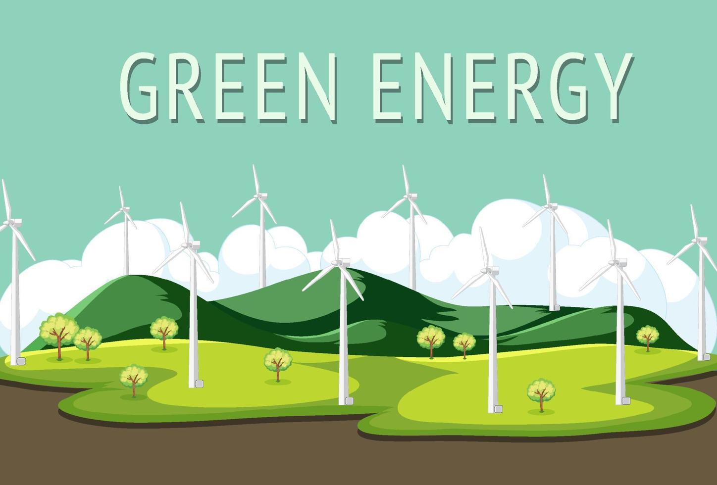 Grüne Energie aus Windkraftanlage vektor