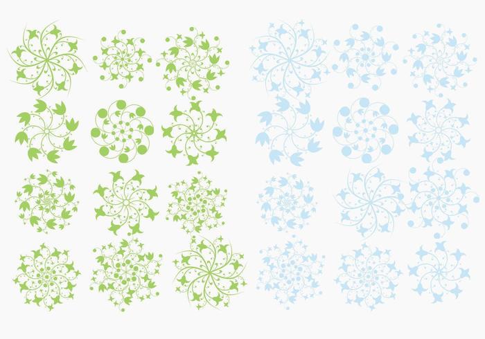 Floral Snowflakes Vector Pack