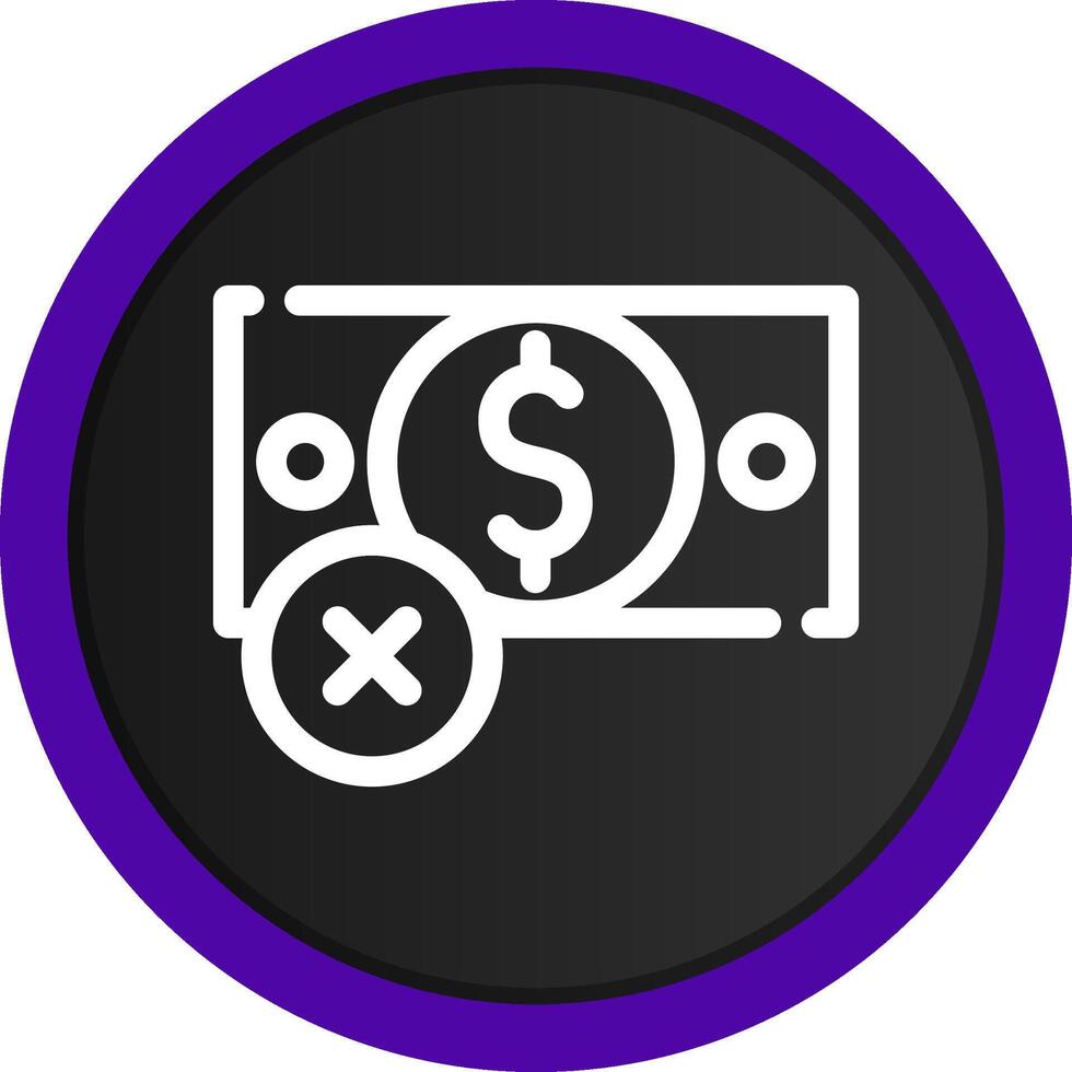 kein Geld kreatives Icon-Design vektor