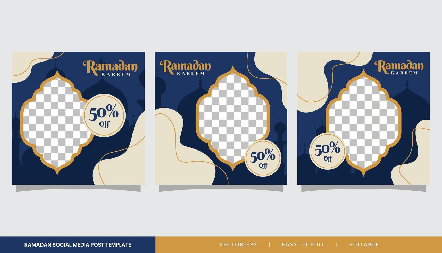 Ramadan Verkauf Sozial Medien Post Vorlage Banner Anzeige. editierbar Vektor Illustration