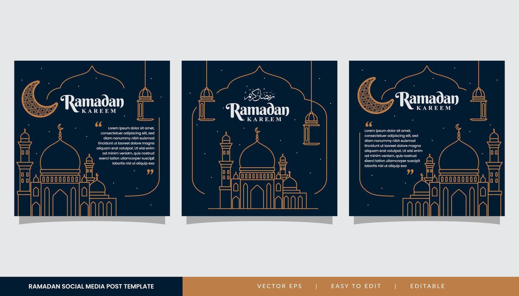 Ramadan Platz Banner zum Sozial Medien Post Illustration im eben Design vektor