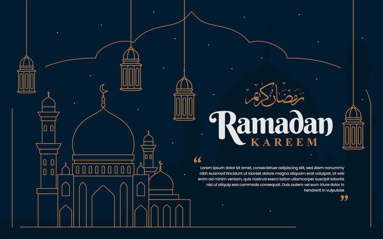 Ramadan kareem islamisch Gruß mit Arabisch Kalligraphie Vorlage Design Banner Hintergrund vektor