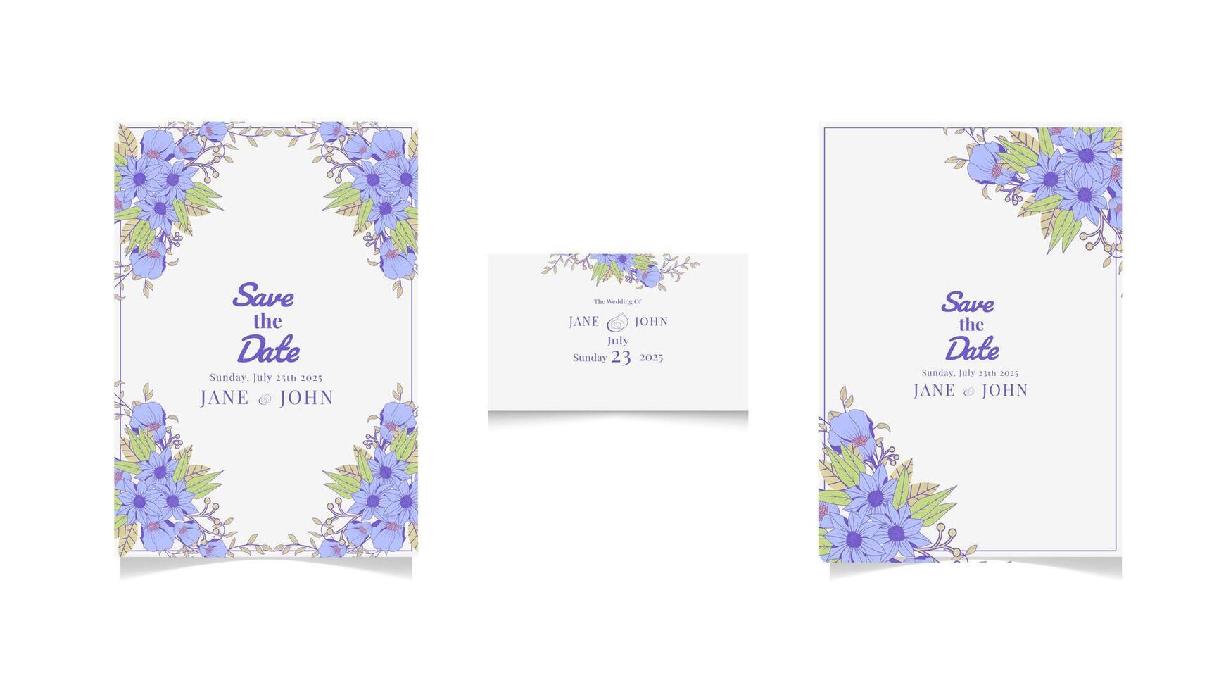 Luxus lila Hochzeit Einladungen Karte Design vektor