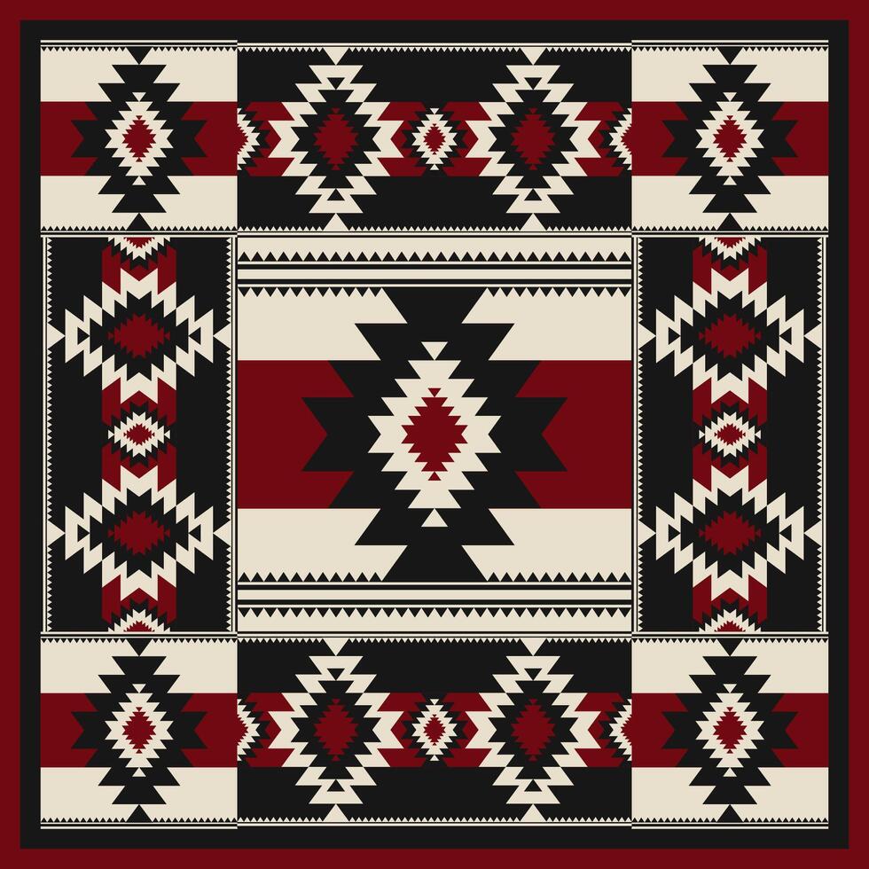 aztec sydväst patchwork mönster. sydvästlig navajo geometrisk form sömlös mönster rustik bohemisk stil. etnisk geometrisk mönster använda sig av för matta, bordsduk, täcke, prydnadskudde, klädsel, etc. vektor