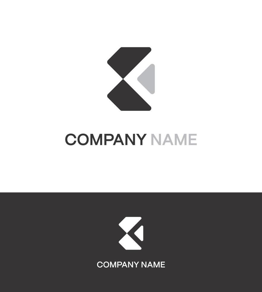 k monogram första modern logotyp, abstrakt stil enkel och rena klämma konst redigerbar vektor