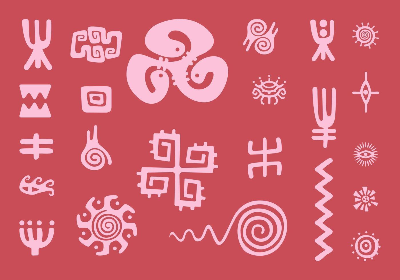 ethnisch Maya Muster Hintergrund Illustration Vektor Sammlung, Stoff Textil- Kultur Fabrik Vorlage Design, drucken Kunst afrikanisch Kunst editierbar.