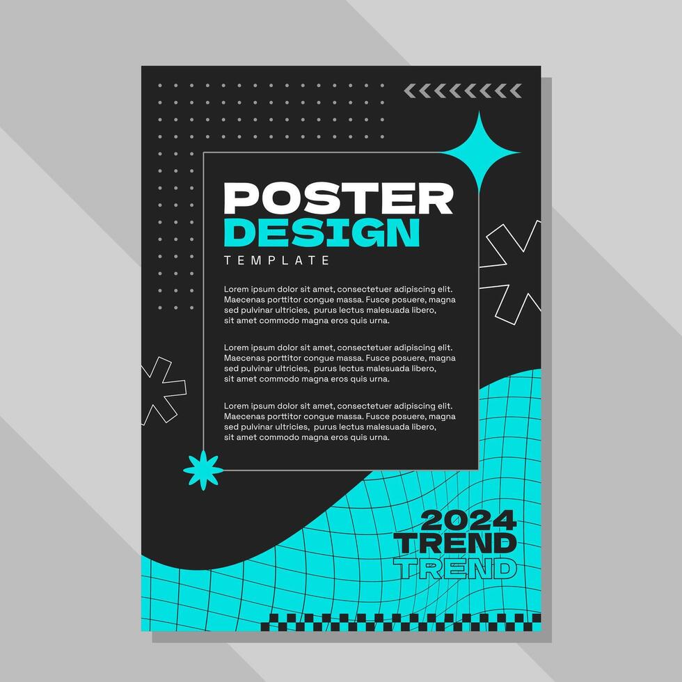 eben Design Brutalismus Poster Vorlage vektor