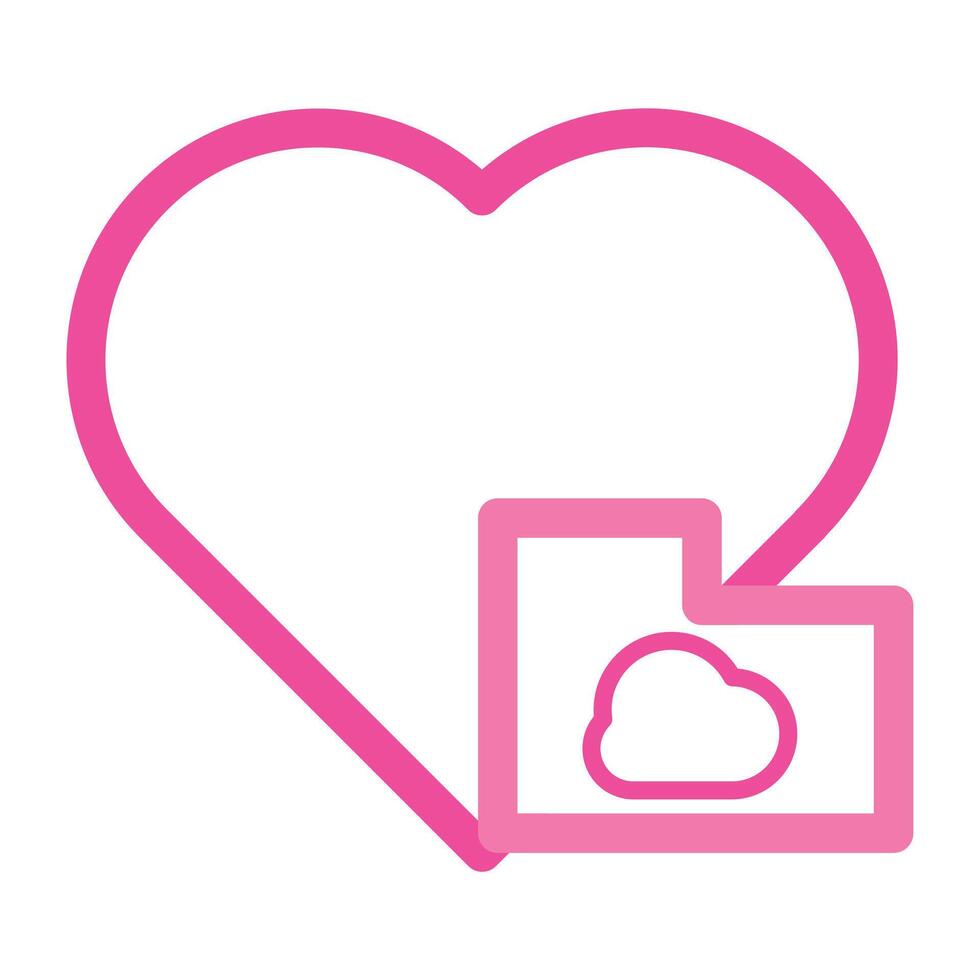 rosa kärlek mapp ikon isolerat på vit bakgrund vektor