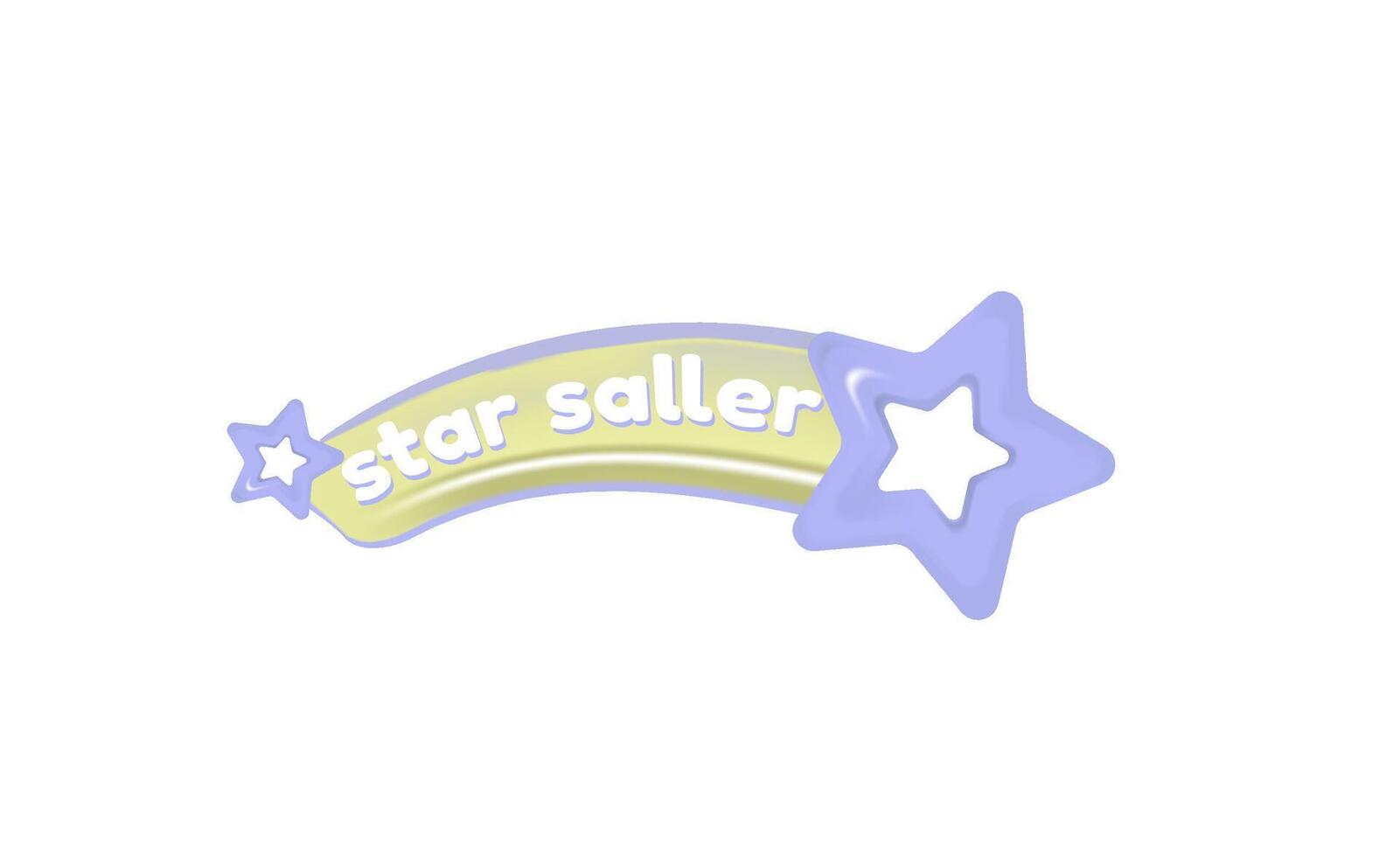 3d Star saller Etikett Etikette Schleife. 3d süß machen Stil vektor