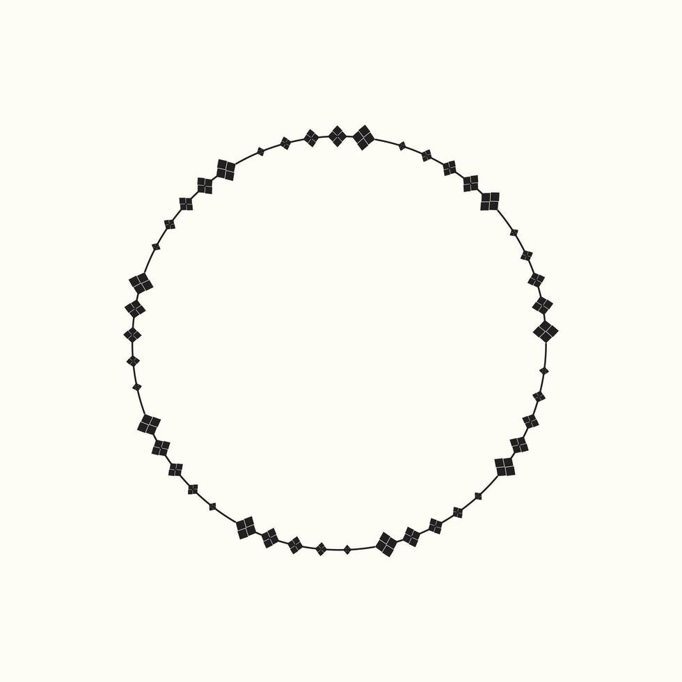 cirkel ram med kransar svart och vit vektor illustration