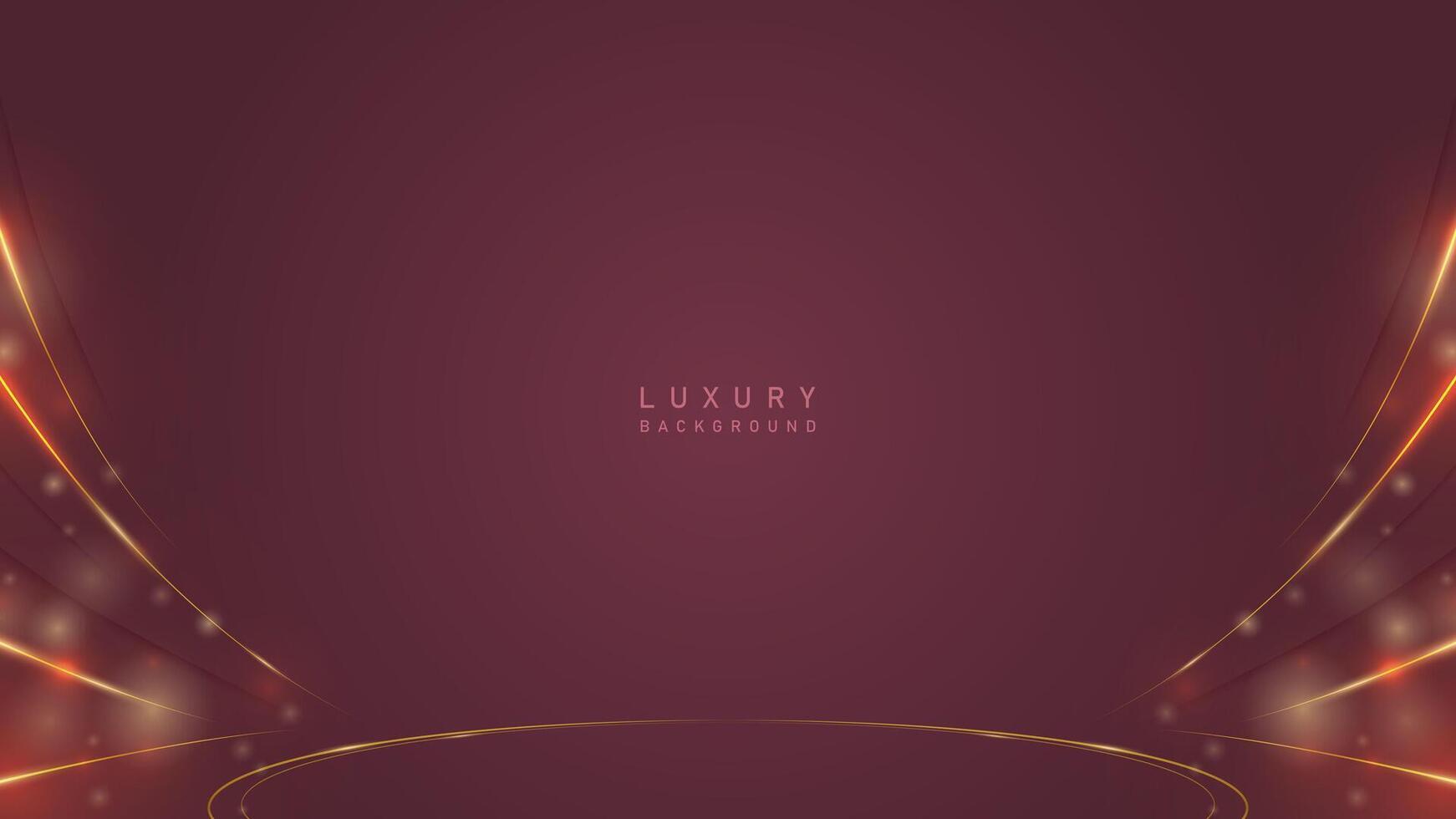 abstrakt modern Luxus wellig Gold Linie vergeben im dunkel rot Hintergrund. Luxus Prämie Vektor Design