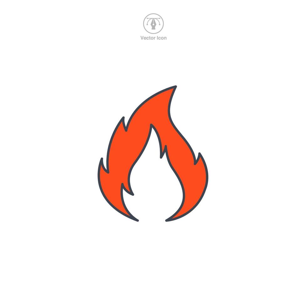 Flamme Feuer Symbol Symbol Vektor Illustration isoliert auf Weiß Hintergrund