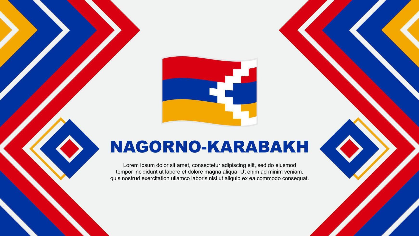Nagorno Karabach Flagge abstrakt Hintergrund Design Vorlage. Nagorno Karabach Unabhängigkeit Tag Banner Hintergrund Vektor Illustration. Nagorno Karabach Design