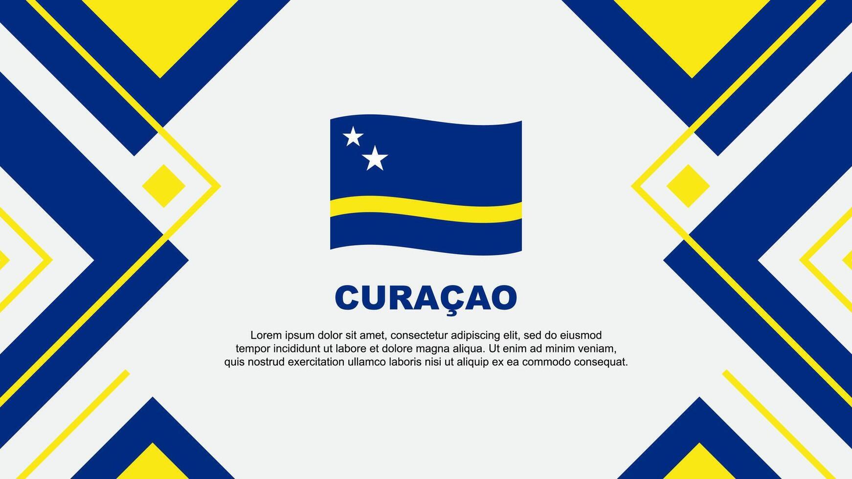 Curacao Flagge abstrakt Hintergrund Design Vorlage. Curacao Unabhängigkeit Tag Banner Hintergrund Vektor Illustration. Curacao Illustration